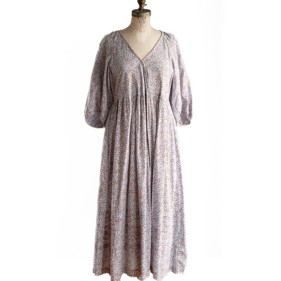 Madewell Mariana Puff Sleeve Midi Dress  In Dream-On Daisies - Picture 5 of 14